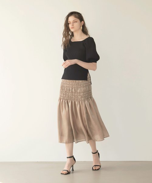 MIELI INVARIANT(ミエリ インヴァリアント)/Aurora Shirring Skirt/img05