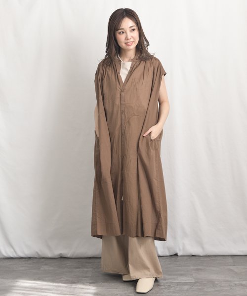 ARGO TOKYO(アルゴトウキョウ)/Color Cotton Shirt Sleeveless GatherOne－piece 2902402　カラーコットンシャツスリーブレスギャザーワンピース　/img06