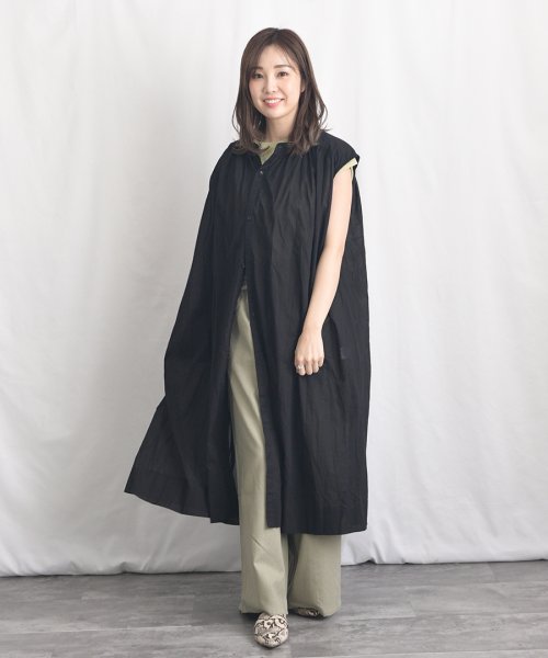 ARGO TOKYO(アルゴトウキョウ)/Color Cotton Shirt Sleeveless GatherOne－piece 2902402　カラーコットンシャツスリーブレスギャザーワンピース　/img09