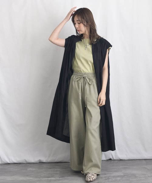 ARGO TOKYO(アルゴトウキョウ)/Color Cotton Shirt Sleeveless GatherOne－piece 2902402　カラーコットンシャツスリーブレスギャザーワンピース　/img12