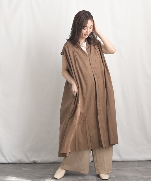 ARGO TOKYO(アルゴトウキョウ)/Color Cotton Shirt Sleeveless GatherOne－piece 2902402　カラーコットンシャツスリーブレスギャザーワンピース　/img18