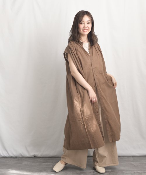 ARGO TOKYO(アルゴトウキョウ)/Color Cotton Shirt Sleeveless GatherOne－piece 2902402　カラーコットンシャツスリーブレスギャザーワンピース　/img20