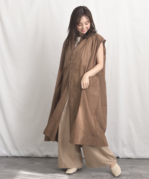 ARGO TOKYO(アルゴトウキョウ)/Color Cotton Shirt Sleeveless GatherOne－piece 2902402　カラーコットンシャツスリーブレスギャザーワンピース　/img21