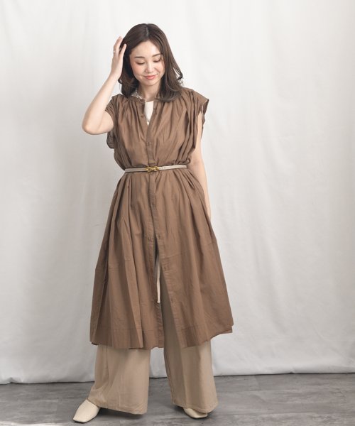 ARGO TOKYO(アルゴトウキョウ)/Color Cotton Shirt Sleeveless GatherOne－piece 2902402　カラーコットンシャツスリーブレスギャザーワンピース　/img26