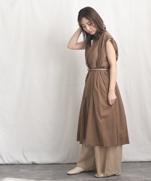 ARGO TOKYO(アルゴトウキョウ)/Color Cotton Shirt Sleeveless GatherOne－piece 2902402　カラーコットンシャツスリーブレスギャザーワンピース　/img27