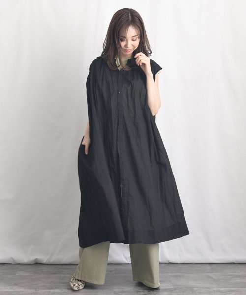 ARGO TOKYO(アルゴトウキョウ)/Color Cotton Shirt Sleeveless GatherOne－piece 2902402　カラーコットンシャツスリーブレスギャザーワンピース　/img30