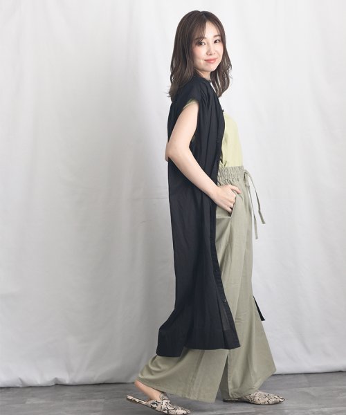 ARGO TOKYO(アルゴトウキョウ)/Color Cotton Shirt Sleeveless GatherOne－piece 2902402　カラーコットンシャツスリーブレスギャザーワンピース　/img37