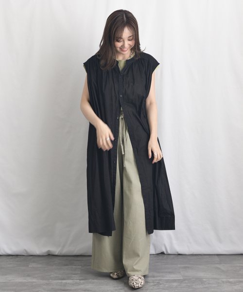 ARGO TOKYO(アルゴトウキョウ)/Color Cotton Shirt Sleeveless GatherOne－piece 2902402　カラーコットンシャツスリーブレスギャザーワンピース　/img39