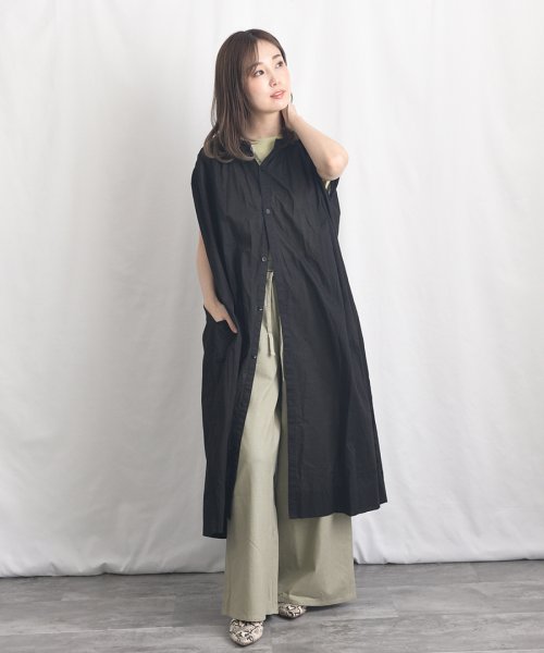 ARGO TOKYO(アルゴトウキョウ)/Color Cotton Shirt Sleeveless GatherOne－piece 2902402　カラーコットンシャツスリーブレスギャザーワンピース　/img43