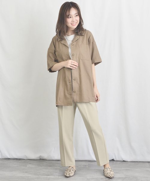 ARGO TOKYO(アルゴトウキョウ)/Cotton Linen Open Collar Shirt 23021　コットンリネンオープンカラーシャツ　トップス　シャツ　ブラウス　リネンシャツ　オープン/img12