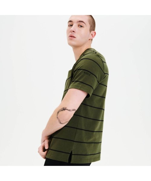 ＡＩＧＬＥ MEN(エーグル　メンズ)/リネンコット ストライプンポケット 半袖Tシャツ/img05