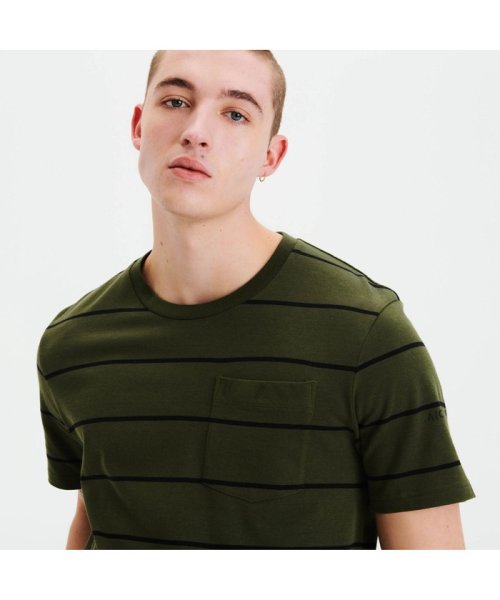 ＡＩＧＬＥ MEN(エーグル　メンズ)/リネンコット ストライプンポケット 半袖Tシャツ/img07