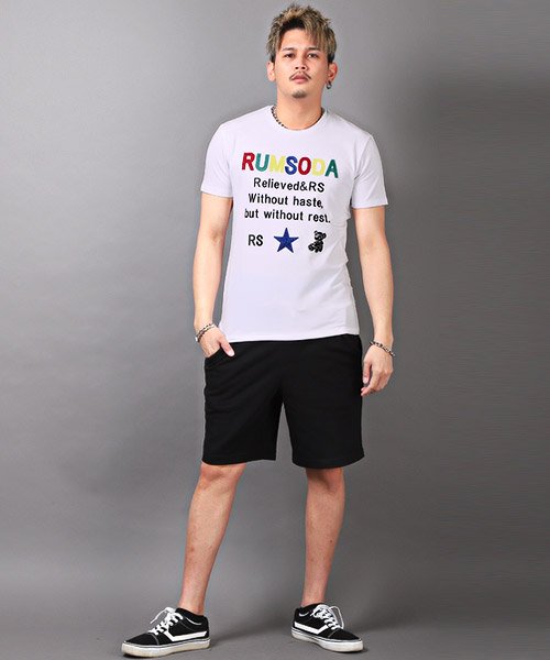 LUXSTYLE(ラグスタイル)/RUMSODA(ラムソーダ)チェーン刺繍Tシャツ/Tシャツ メンズ 半袖 チェーン刺繍 ロゴ カラフル クマ/img03