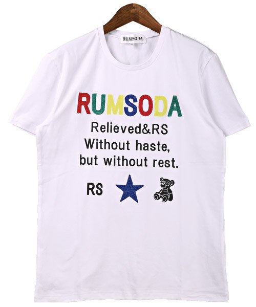 LUXSTYLE(ラグスタイル)/RUMSODA(ラムソーダ)チェーン刺繍Tシャツ/Tシャツ メンズ 半袖 チェーン刺繍 ロゴ カラフル クマ/img06