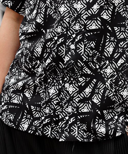 LUXSTYLE(ラグスタイル)/グラフィックオープンカラー半袖シャツ/半袖シャツ メンズ オープンカラー ビッグシルエット 総柄 グラフィック/img17