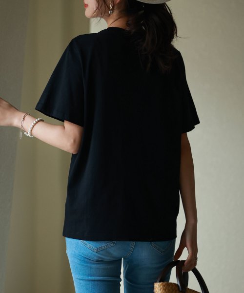 SAISON DE PAPILLON(セゾン ド パピヨン)/【コットン100％】ビッグロゴデザインオーバーサイズTシャツ/img15