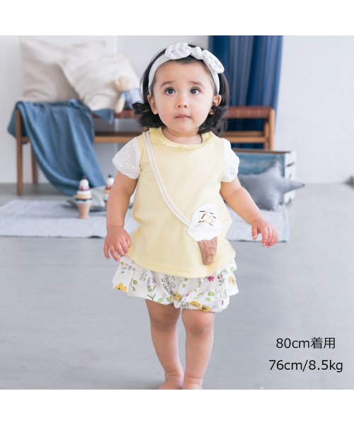 Kids Zoo(キッズズー)/【子供服】 kid´s zoo (キッズズー) アイスポシェットレース袖Ｔシャツ 80cm，90cm W46802/img06