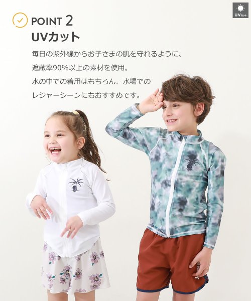 devirock(デビロック)/裾フリル長袖ジップラッシュガード 子供服 キッズ 女の子 水着 プールグッズ 長袖ラッシュガード /img04