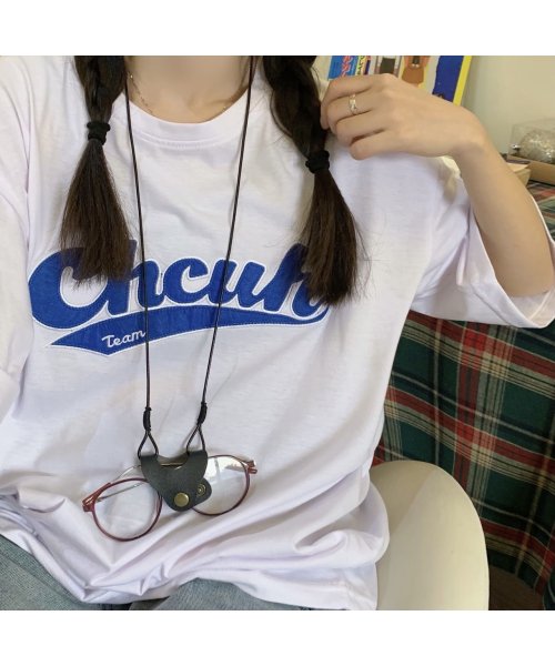 DEVICE(デバイス)/韓国風ビッグシルエット カレッジロゴ 刺繍Tシャツ/img20