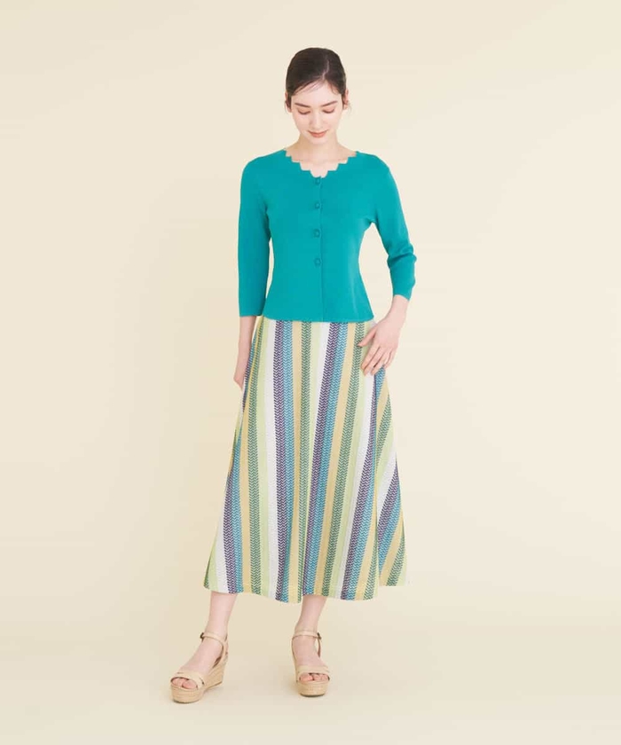 セールマルチカラーシェブロン刺繍スカート   シビラ