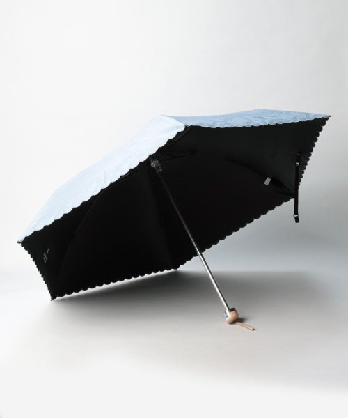 LANVIN Collection(umbrella)(ランバンコレクション（傘）)/晴雨兼用折りたたみ日傘　”ジャガード×スカラ刺繍レース”/img01