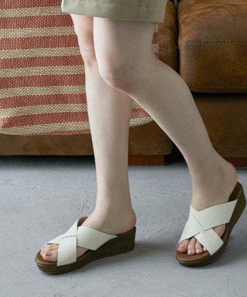 Fashion Letter(ファッションレター)/[S－LL] 歩きやすさも美脚見えもどちらも欲しい大人のためのクロスデザインサボサンダル 日本製 サンダル 美脚 ミュール サンダル レディース 歩きやすい 軽/img05