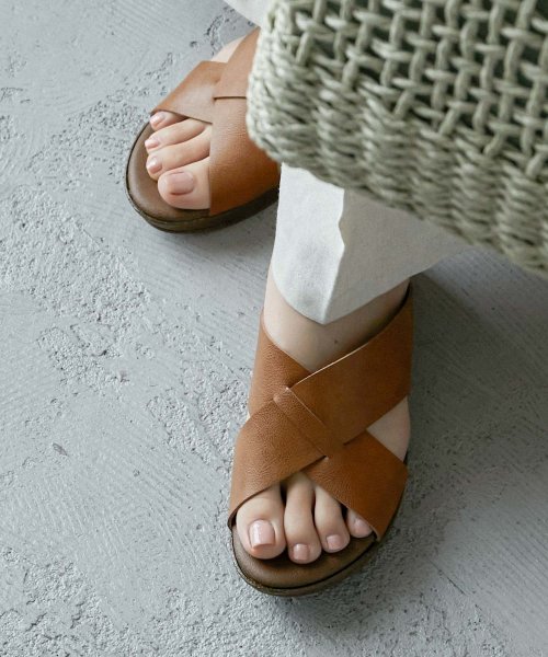 Fashion Letter(ファッションレター)/[S－LL] 歩きやすさも美脚見えもどちらも欲しい大人のためのクロスデザインサボサンダル 日本製 サンダル 美脚 ミュール サンダル レディース 歩きやすい 軽/img10