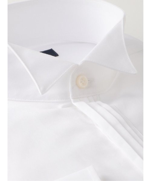 TAKA-Q(タカキュー)/綿80双糸 形態安定レギュラーフィット ピンタックウィングカラー 長袖 シャツ メンズ ワイシャツ ビジネス ノーアイロン 形態安定 yシャツ 速乾/img01