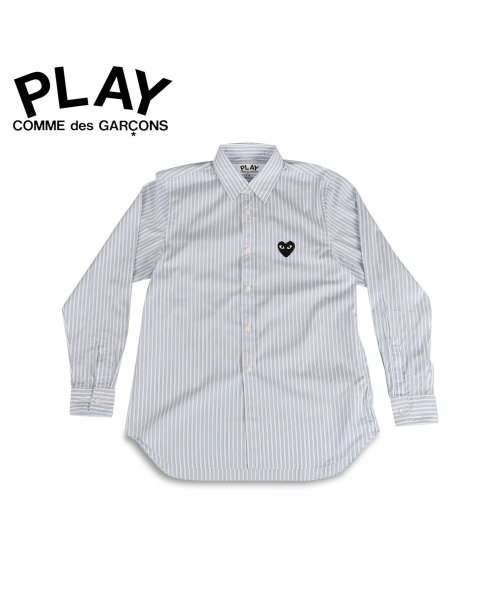 COMME des GARCONS(コムデギャルソン)/プレイ コムデギャルソン PLAY COMME des GARCONS シャツ 長袖 メンズ ストライプ ブラックハート ロゴ PLAY S STRIPED S/img01