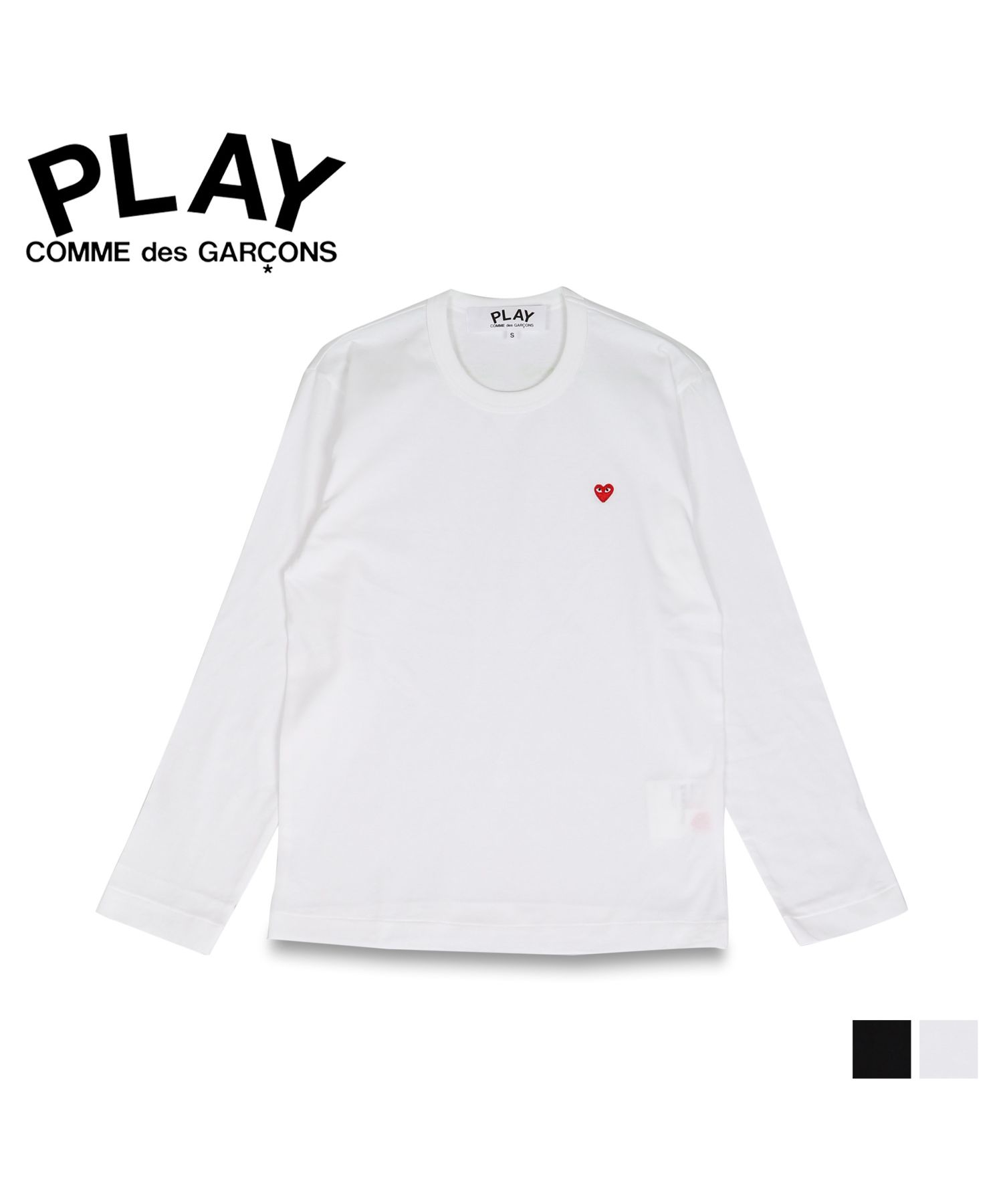 プレイ コムデギャルソン PLAY COMME des GARCONS Tシャツ 長袖 メンズ カットソー ロンT レッドハート ロゴ LONG  SLEEVE