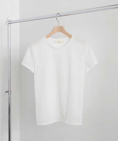 TOPKAPI EFOLE(トプカピ エフォル)/【EFOLE】 綿リネン フロッキーロゴ コンパクトTシャツ/img01