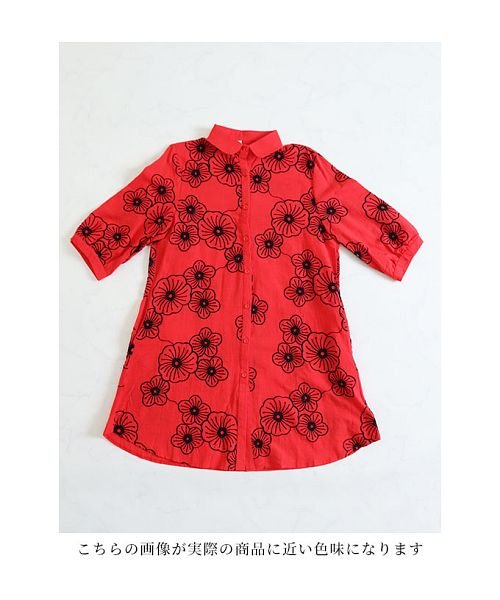 Sawa a la mode(サワアラモード)/レトロな花刺繍のコットンシャツチュニック/img18