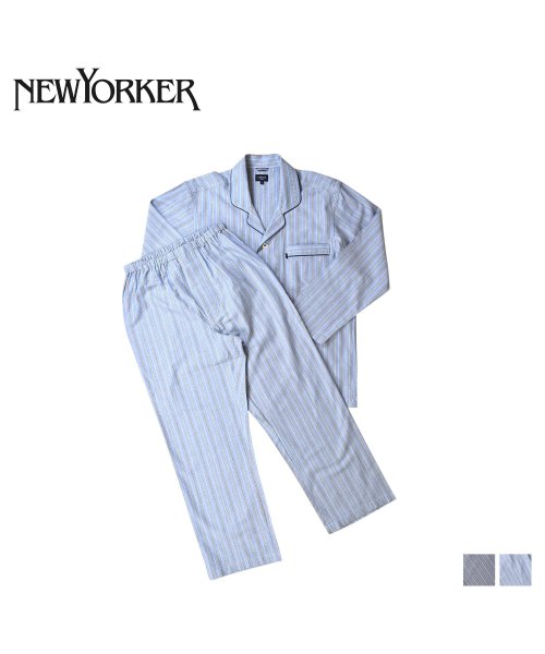 NEWYORKER(ニューヨーカー)/ニューヨーカー NEWYORKER ルームウェア 部屋着 パジャマ セットアップ ナイトウェア テーラードパジャマ メンズ 前開き 長袖 上着 ストライプ TA/img01