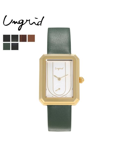 Ungrid(アングリッド)/アングリッド Ungrid 腕時計 レディース SIGNATURE SQUARE LEATHER WATCH ブラック キャメル ブラウン グリーン シルバー /img01