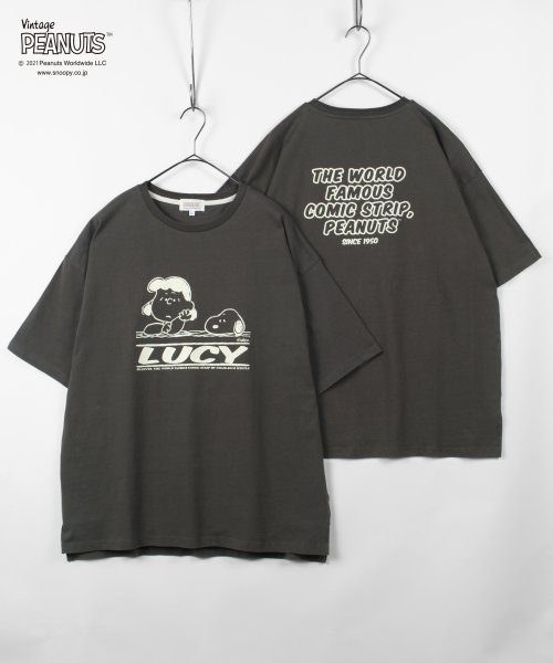 PEANUTS(ピーナッツ)/【PEANUTS/ピーナッツ】スヌーピー ビッグシルエット プリント半袖Tシャツ/img01