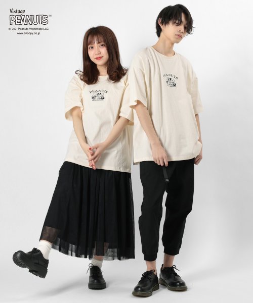 PEANUTS(ピーナッツ)/【PEANUTS/ピーナッツ】スヌーピー ビッグシルエット プリント半袖Tシャツ/img09