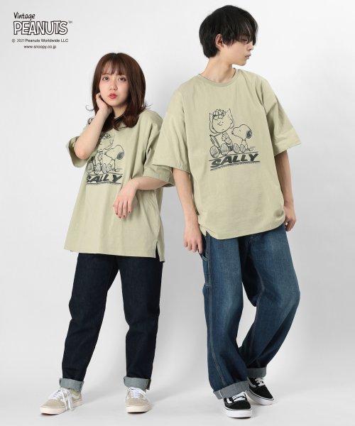 PEANUTS(ピーナッツ)/【PEANUTS/ピーナッツ】スヌーピー ビッグシルエット プリント半袖Tシャツ/img18