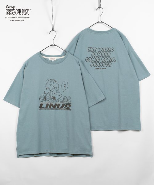 PEANUTS(ピーナッツ)/【PEANUTS/ピーナッツ】スヌーピー ビッグシルエット プリント半袖Tシャツ/img21