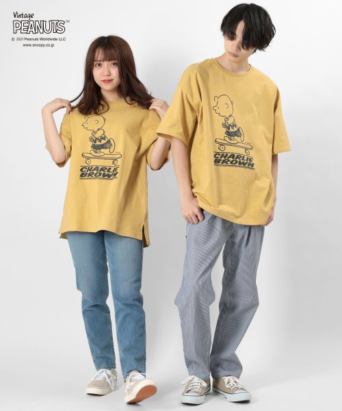 PEANUTS(ピーナッツ)/【PEANUTS/ピーナッツ】スヌーピー ビッグシルエット プリント半袖Tシャツ/img29