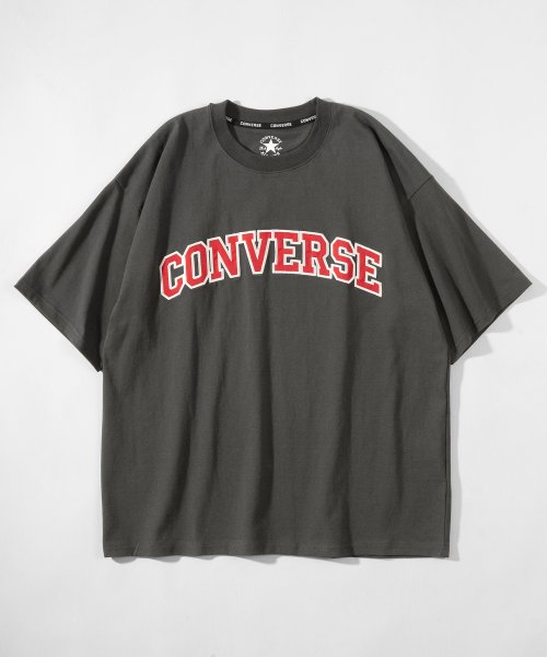 CONVERSE(コンバース)/【CONVERSE/コンバース】ビッグシルエット ブランドネーム カレッジロゴワッペン Tシャツ/クルーネック半袖カットソー/img01