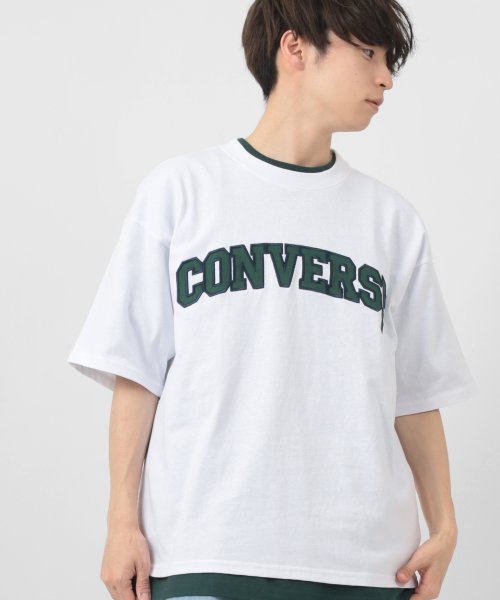 CONVERSE(コンバース)/【CONVERSE/コンバース】ビッグシルエット ブランドネーム カレッジロゴワッペン Tシャツ/クルーネック半袖カットソー/img12