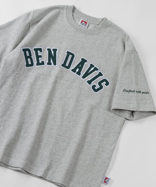 BEN DAVIS(BEN DAVIS)/【BEN DAVIS/ベンデイビス】ヘビーウェイト フェルトワッペン カレッジロゴ 半袖Tシャツ/ビッグシルエット/img07