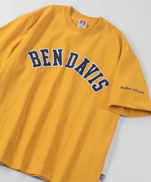 BEN DAVIS(BEN DAVIS)/【BEN DAVIS/ベンデイビス】ヘビーウェイト フェルトワッペン カレッジロゴ 半袖Tシャツ/ビッグシルエット/img11