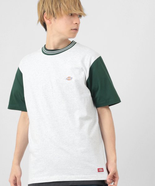 Dickies(Dickies)/【Dickies/ディッキーズ】 リブライン ミニロゴワッペン＆袖切替え クルーネックTシャツ/ 半袖Tシャツ/img12