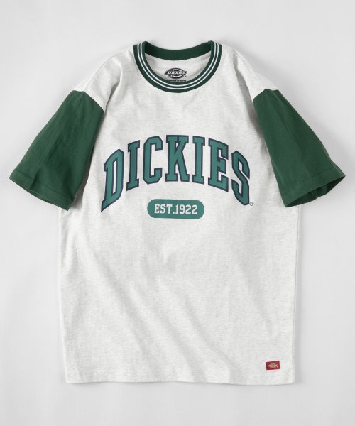 Dickies(Dickies)/【Dickies/ディッキーズ】リブライン カレッジロゴ＆袖切替え ブランドロゴ クルーネックTシャツ/ 半袖Tシャツ/img01