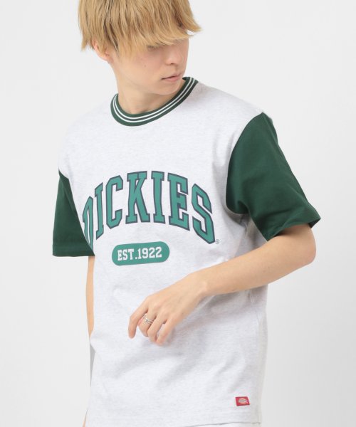 Dickies(Dickies)/【Dickies/ディッキーズ】リブライン カレッジロゴ＆袖切替え ブランドロゴ クルーネックTシャツ/ 半袖Tシャツ/img03