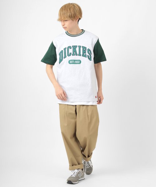 Dickies(Dickies)/【Dickies/ディッキーズ】リブライン カレッジロゴ＆袖切替え ブランドロゴ クルーネックTシャツ/ 半袖Tシャツ/img04