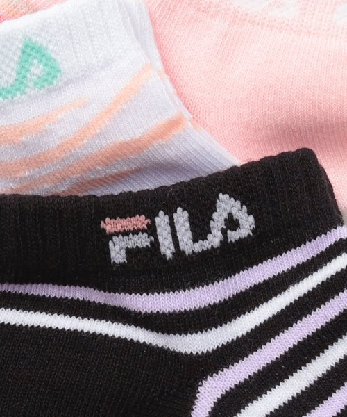 FILA socks Kids(フィラ　ソックス　キッズ)/【キッズ】柄 アンクルソックス 3足組 ガールズ/img01