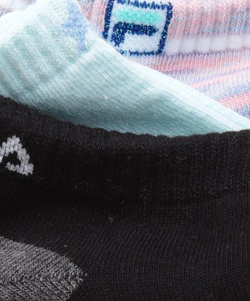 FILA socks Kids(フィラ　ソックス　キッズ)/【キッズ】柄 アンクルソックス 3足組 ガールズ/img01