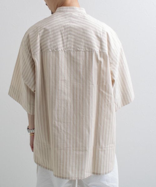 GLOSTER(GLOSTER)/【GLOSTER/グロスター】Vintage Stripe ビッグシャツ ショートスリーブ/img07